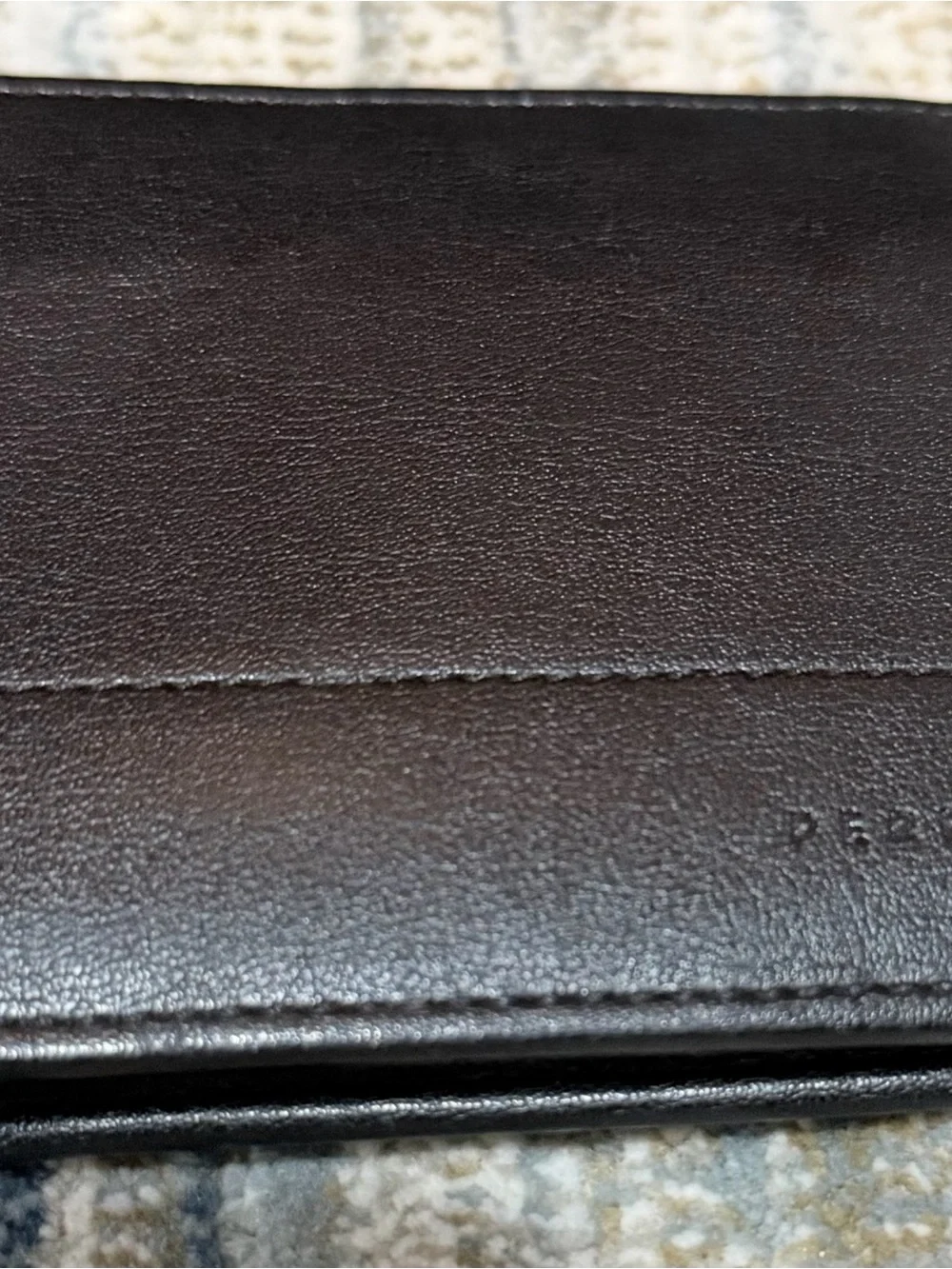 Perry Ellis Black Leather Bi-Fold Wallet with Subtle Logo